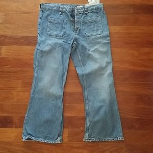 Zara cropped button fly jeans